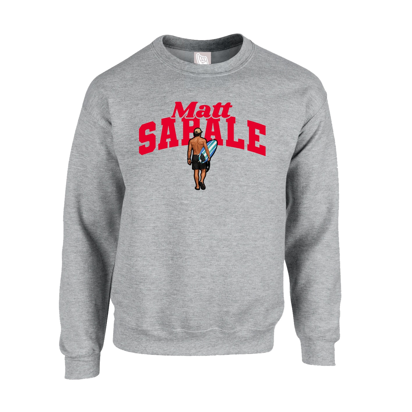 Fleece Crew — Signature Arch in Grey