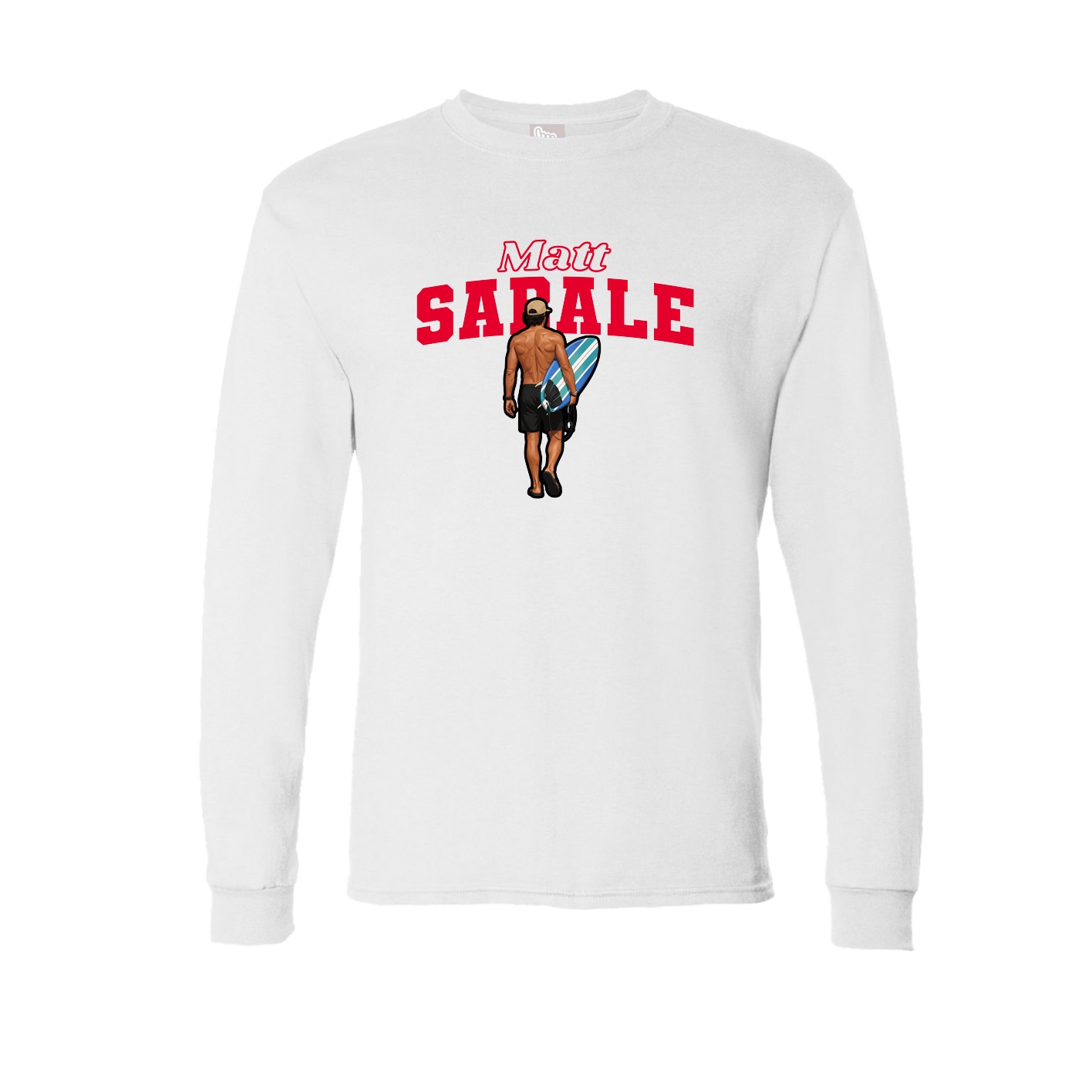 Long Sleeve Tee — Name Arch in White