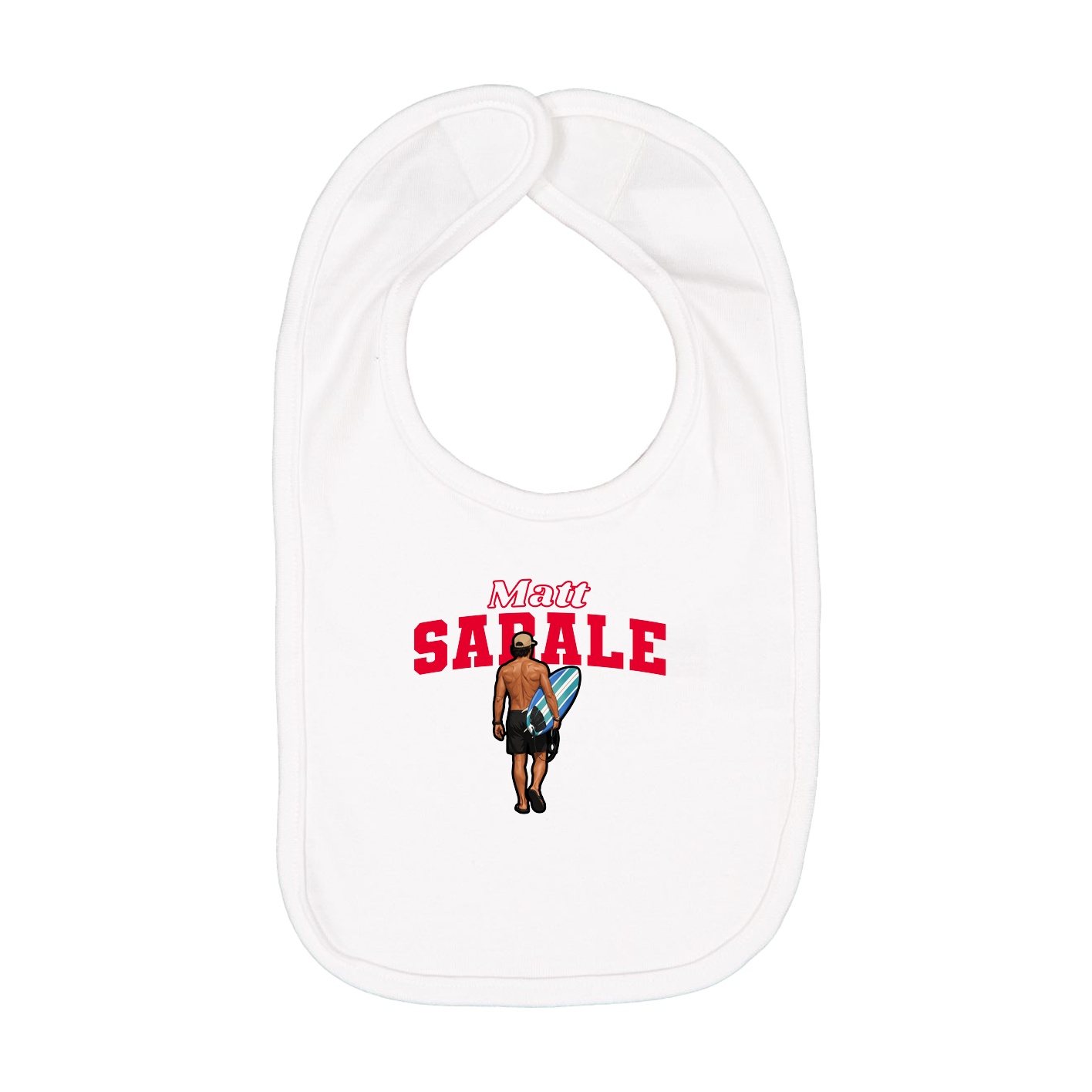 Infant Bib — Name Arch in White