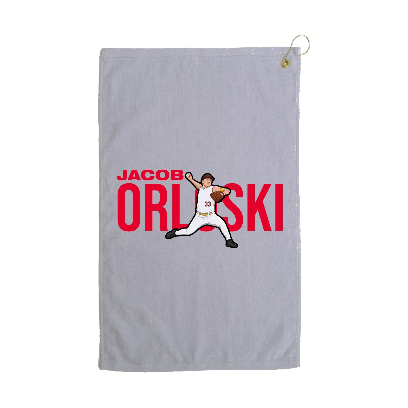 Golf Towel — Player Name in Grey