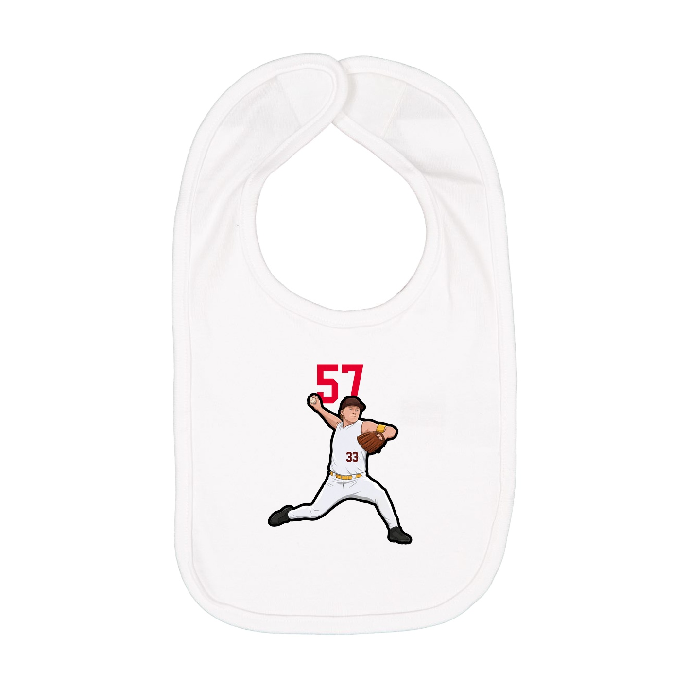 Infant Bib — Number Top in White