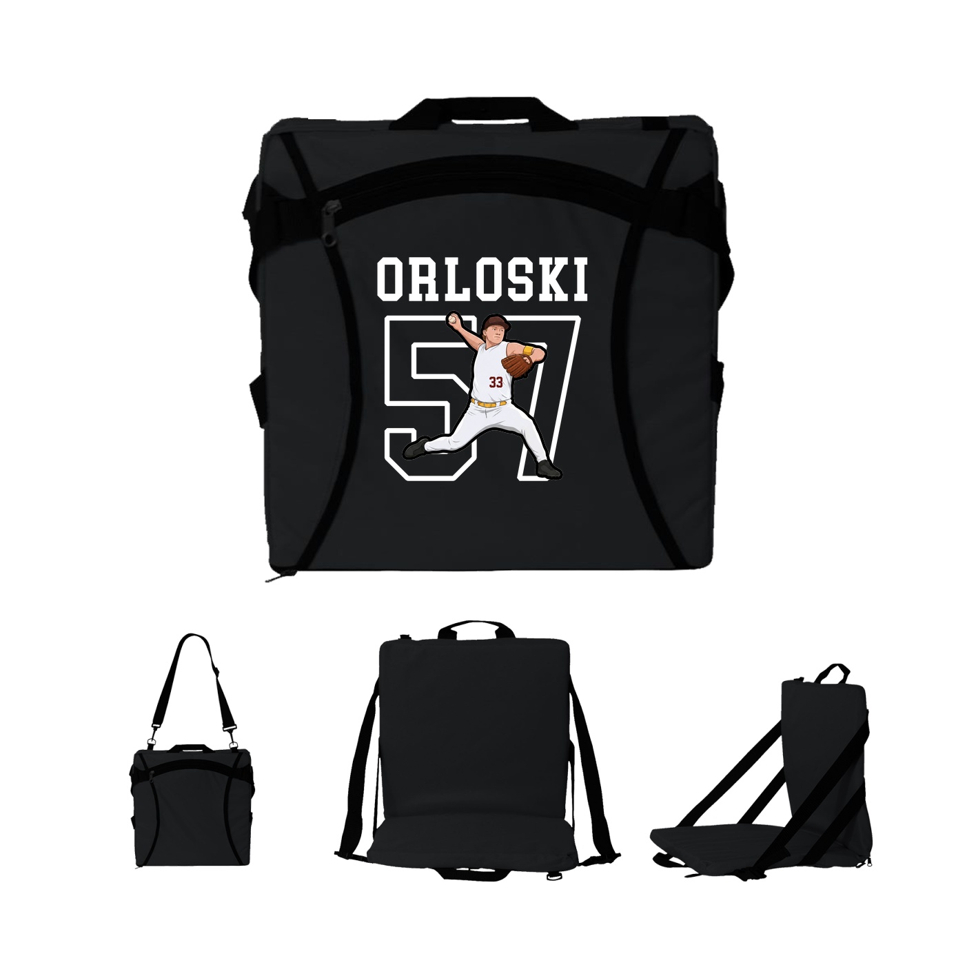 Folding Stadium Seat — Shirsey in Black