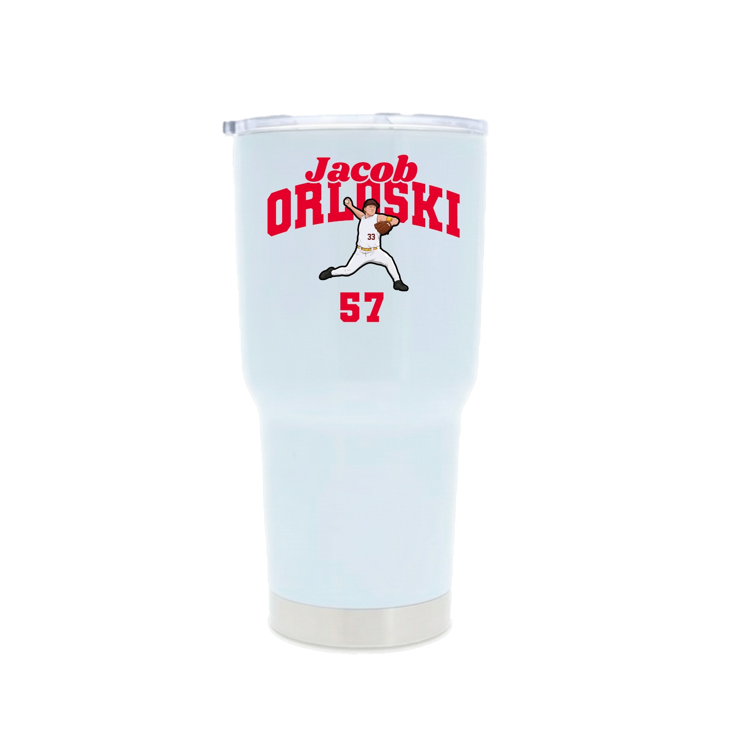 30oz Stainless Steel Tumbler — Signature Arch in White