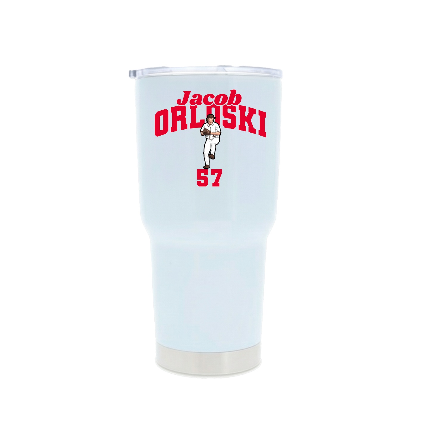 30oz Stainless Steel Tumbler — Signature Arch in White