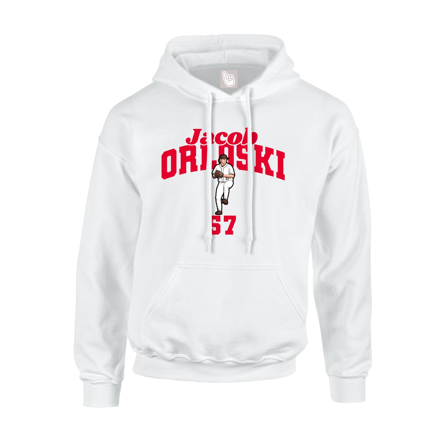 Youth Hoodie — Signature Arch in White