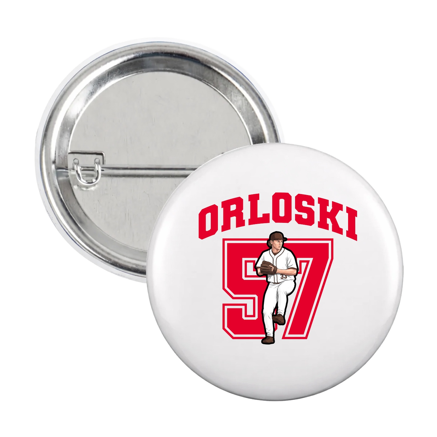 Game Day Button — Number in White
