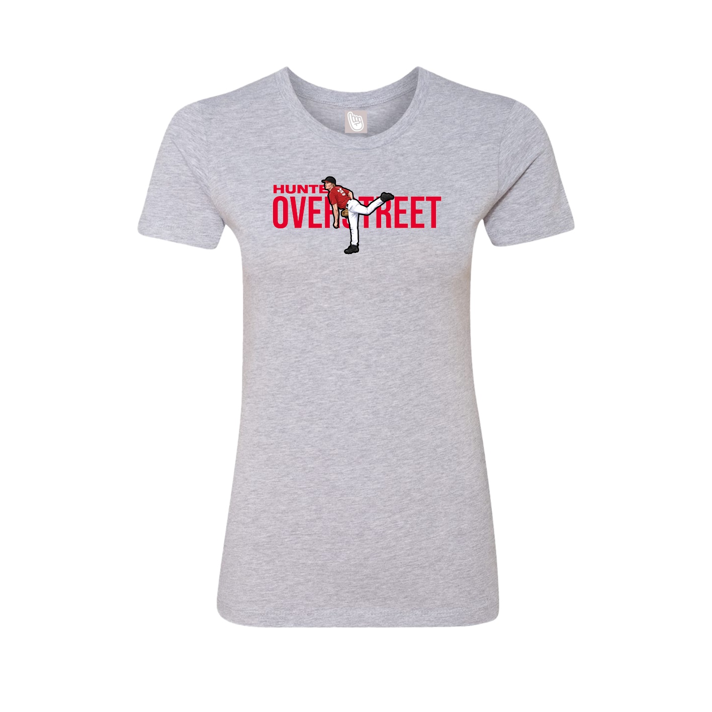 Fitted Women's Tee — Player Name in Grey
