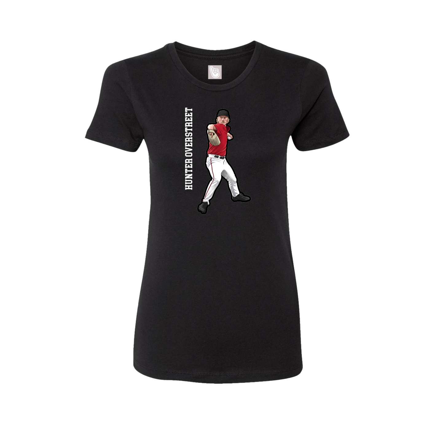 Fitted Women's Tee — Name Vertical in Black