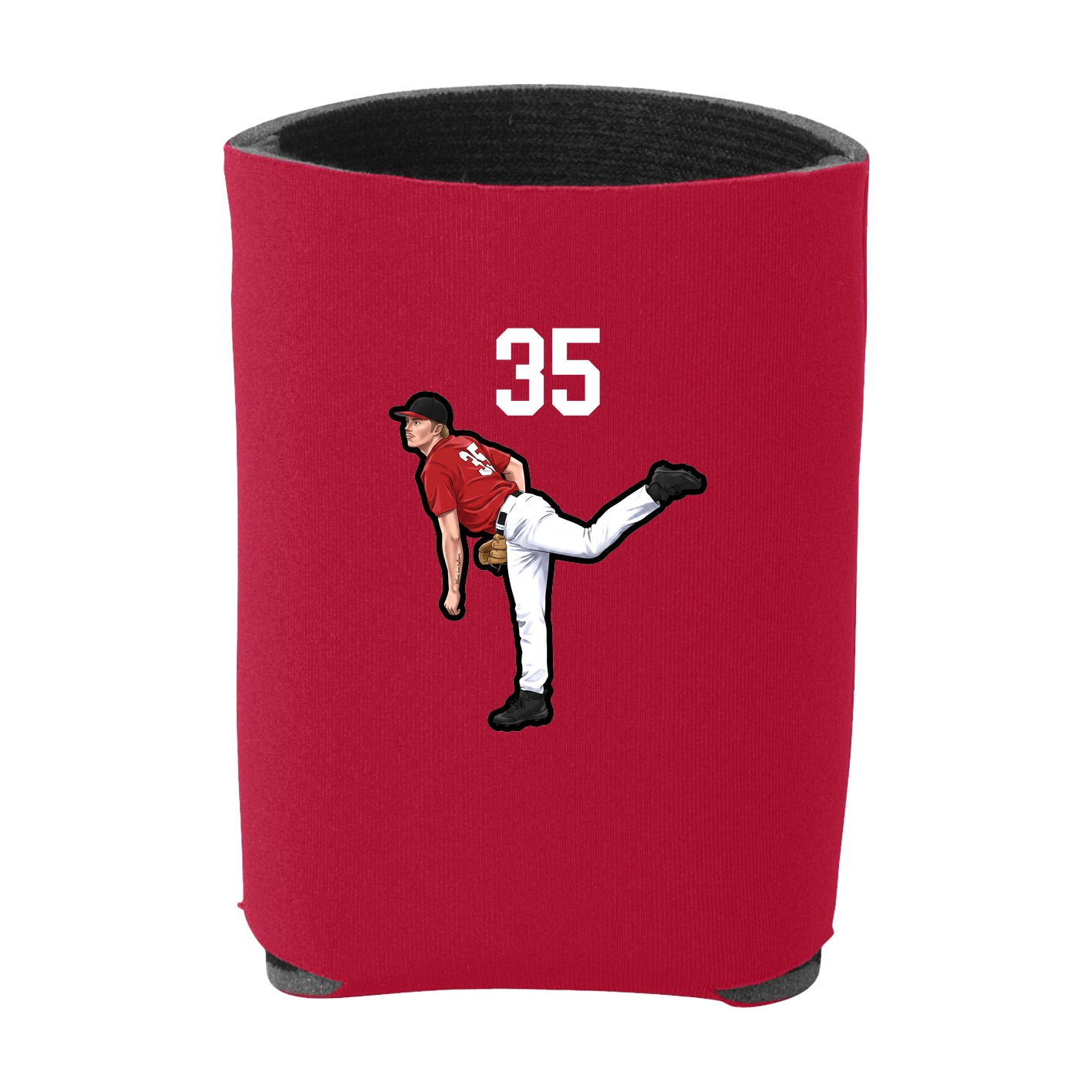 Can Holder — Number Top in Red