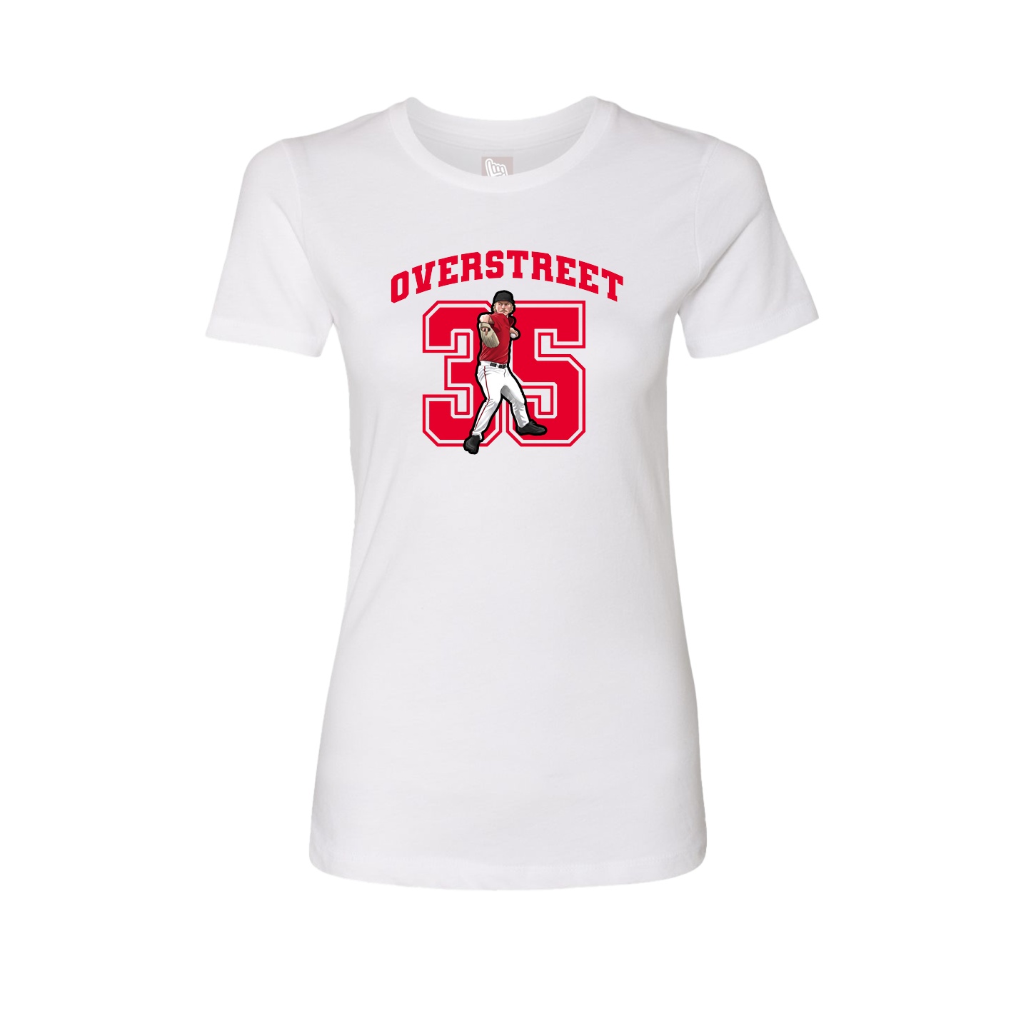Fitted Women's Tee — Number in White