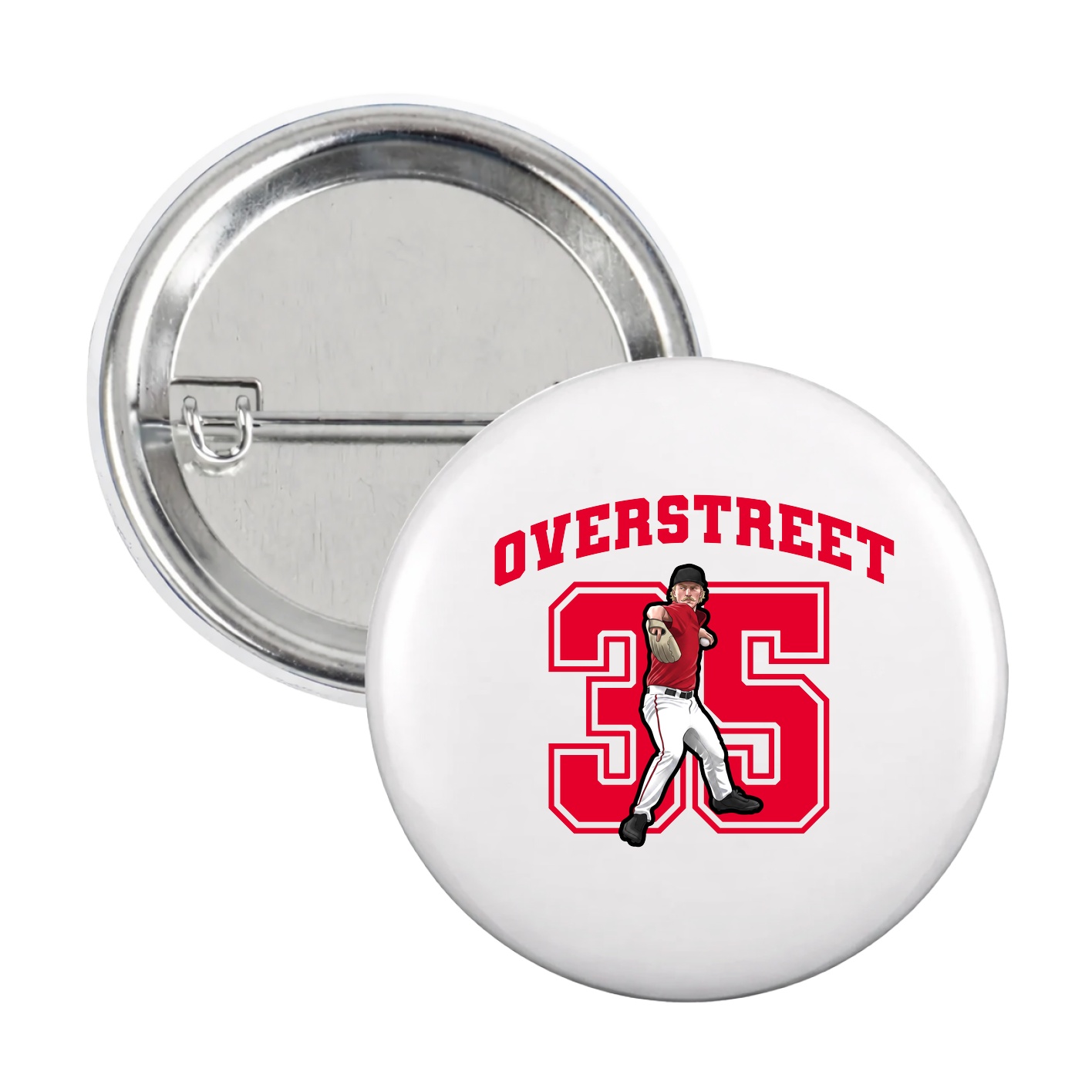 Game Day Button — Number in White