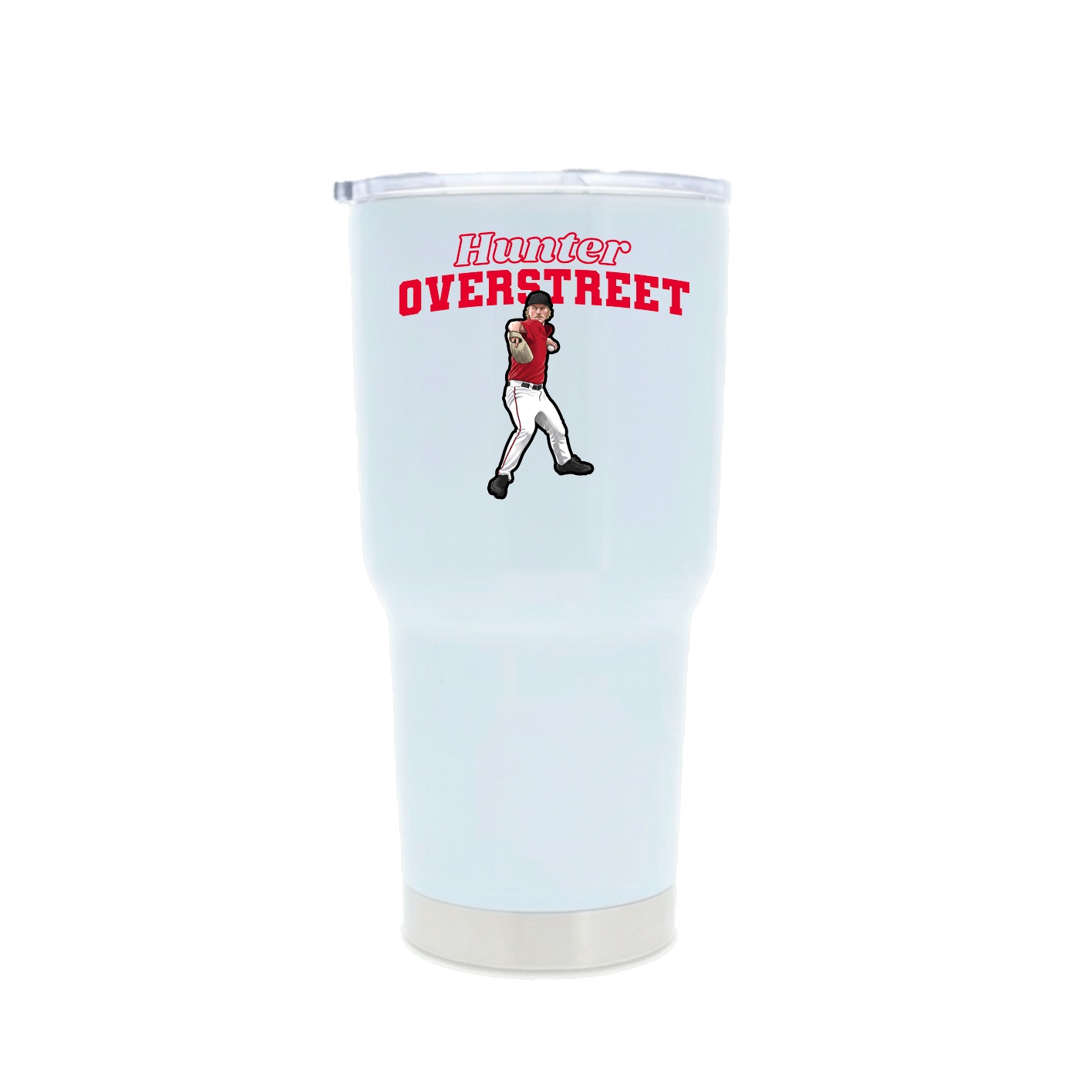 30oz Stainless Steel Tumbler — Name Arch in White