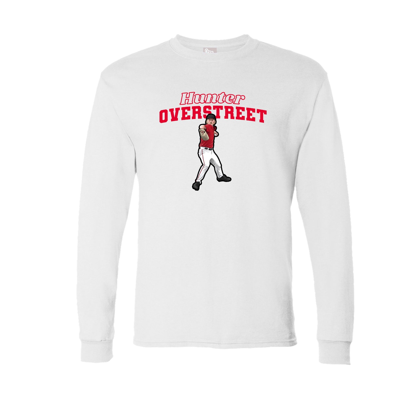 Long Sleeve Tee — Name Arch in White