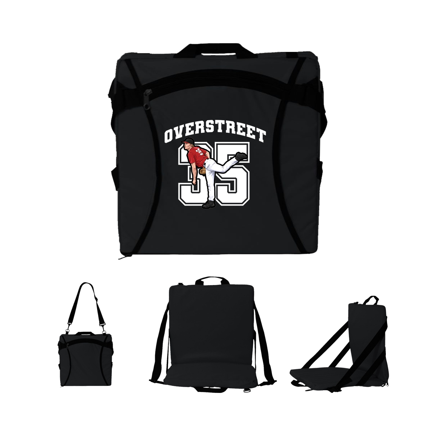 Folding Stadium Seat — Number in Black