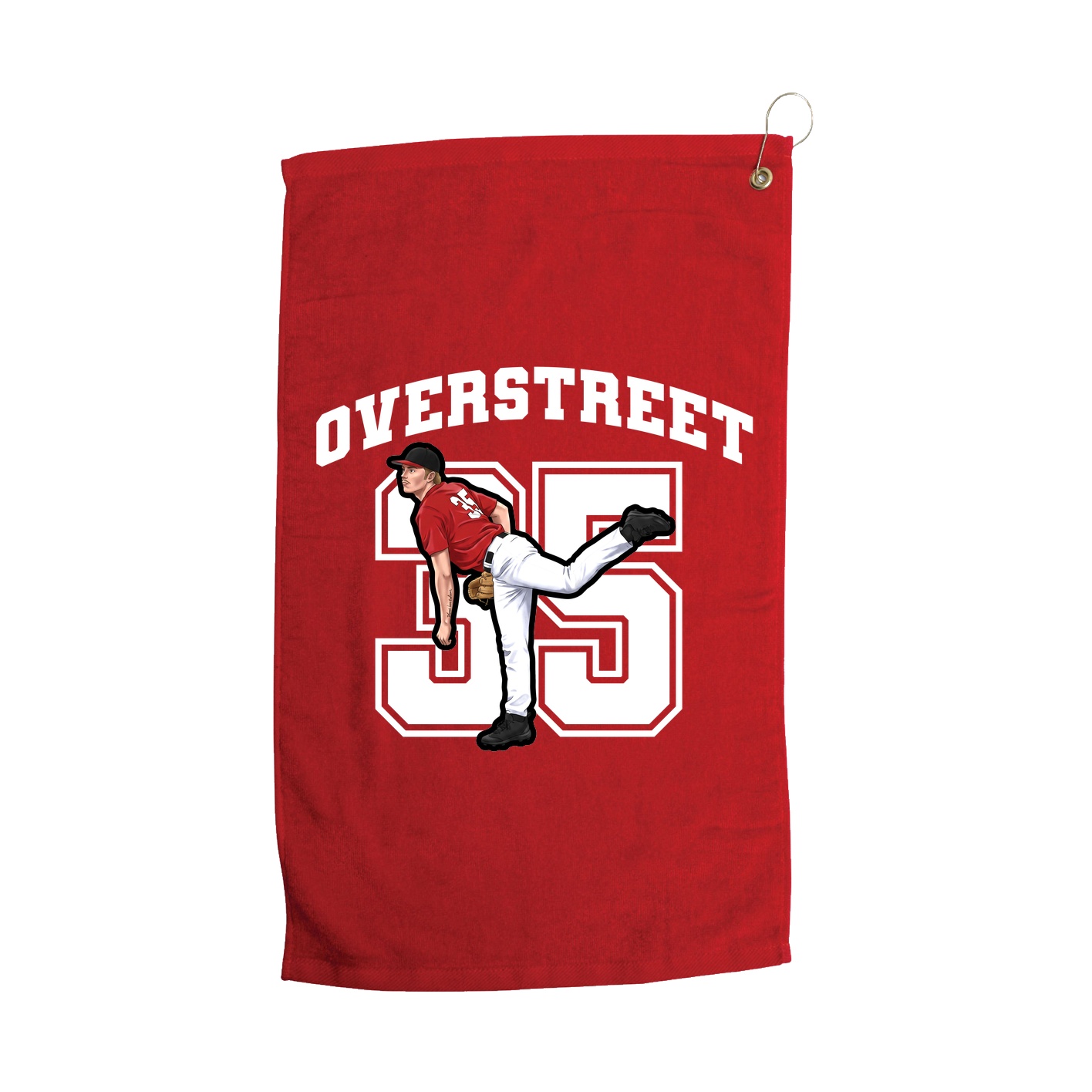 Golf Towel — Number in Red
