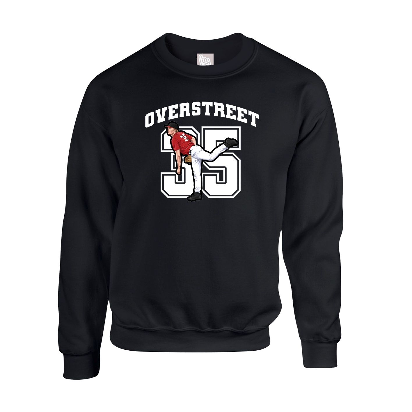 Fleece Crew — Number in Black