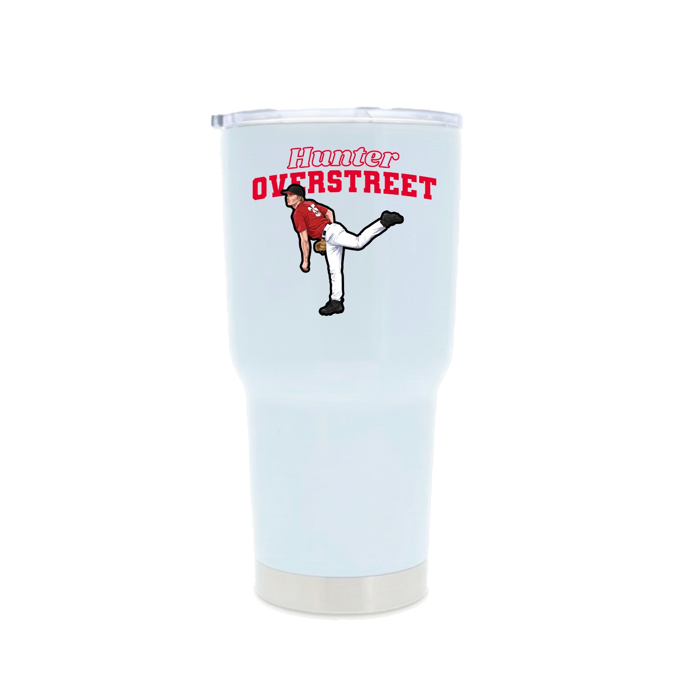 30oz Stainless Steel Tumbler — Name Arch in White
