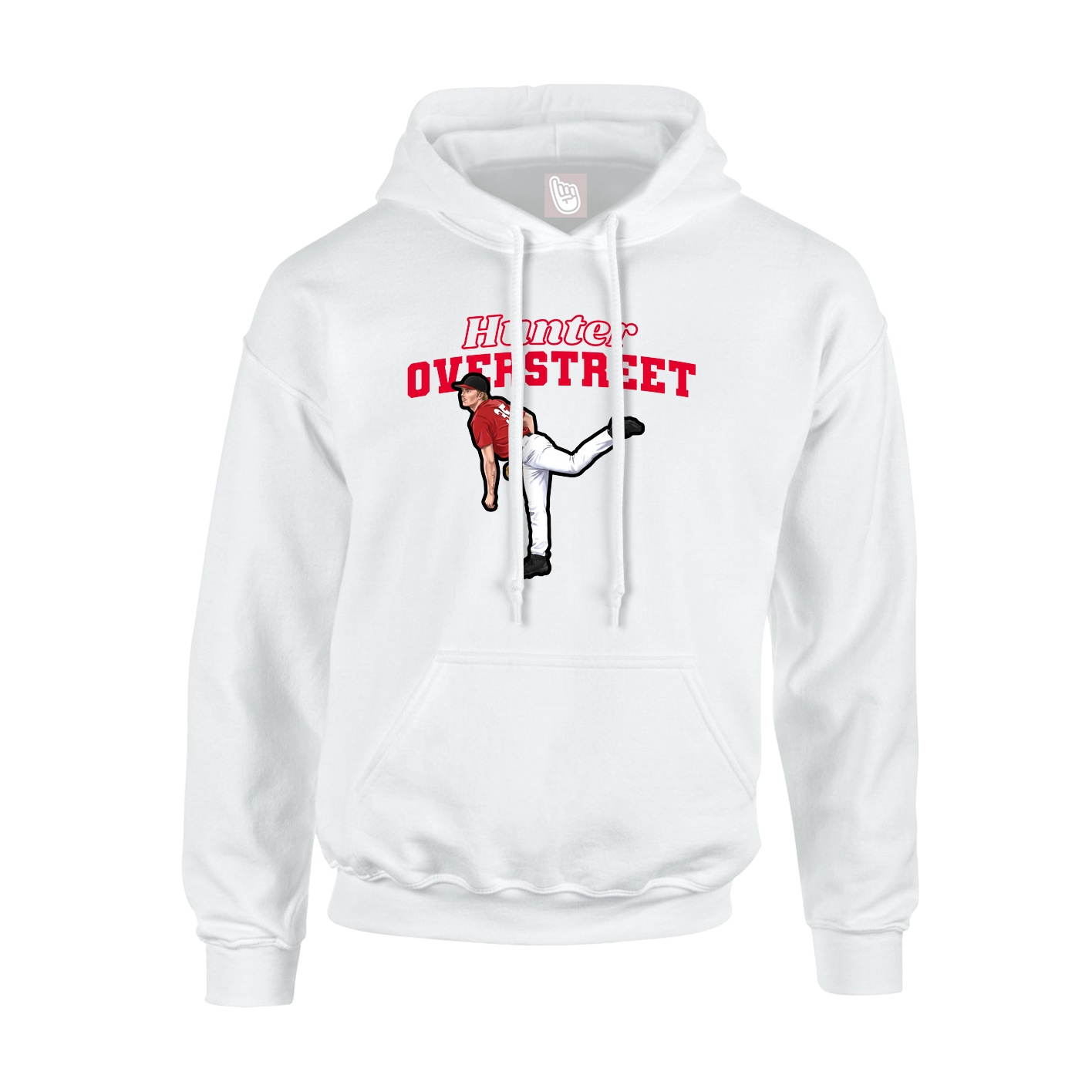 Youth Hoodie — Name Arch in White
