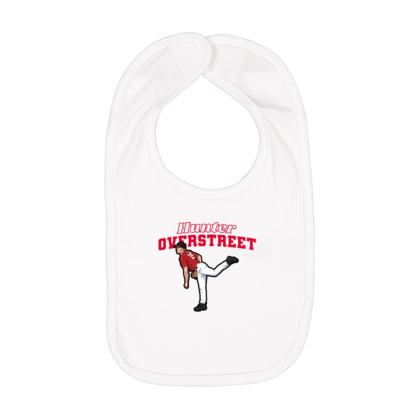 Infant Bib — Name Arch in White
