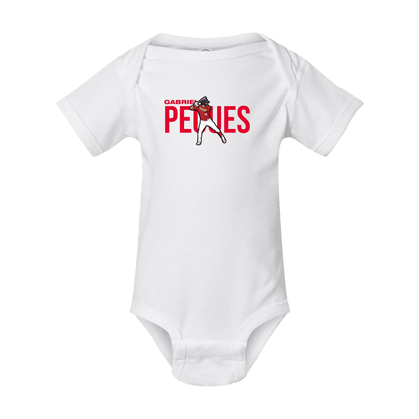Baby Onesie — Player Name in White