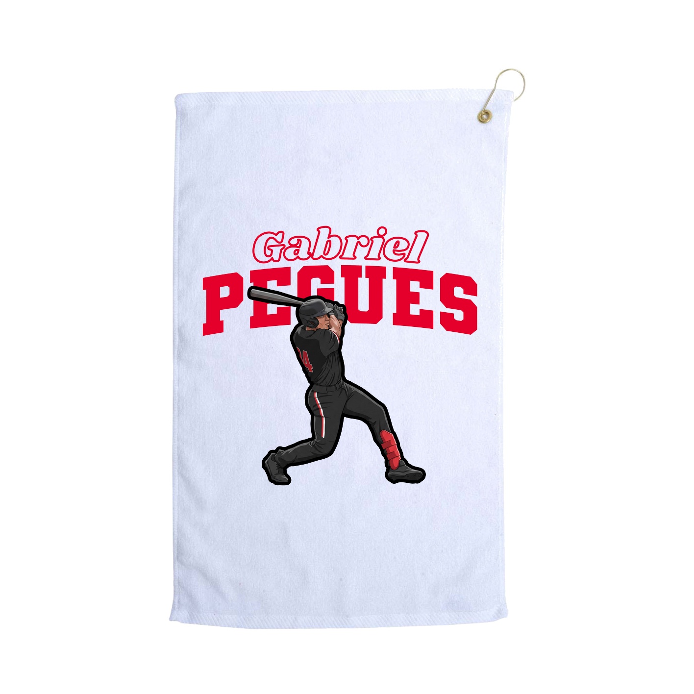 Golf Towel — Name Arch in White