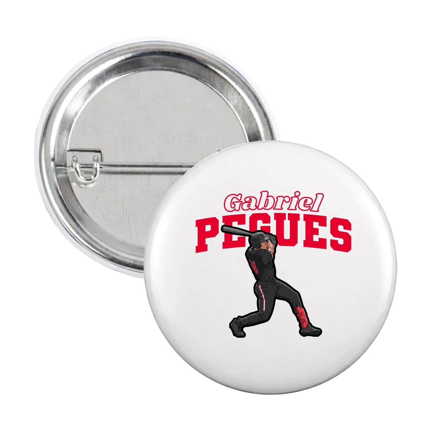 Game Day Button — Name Arch in White