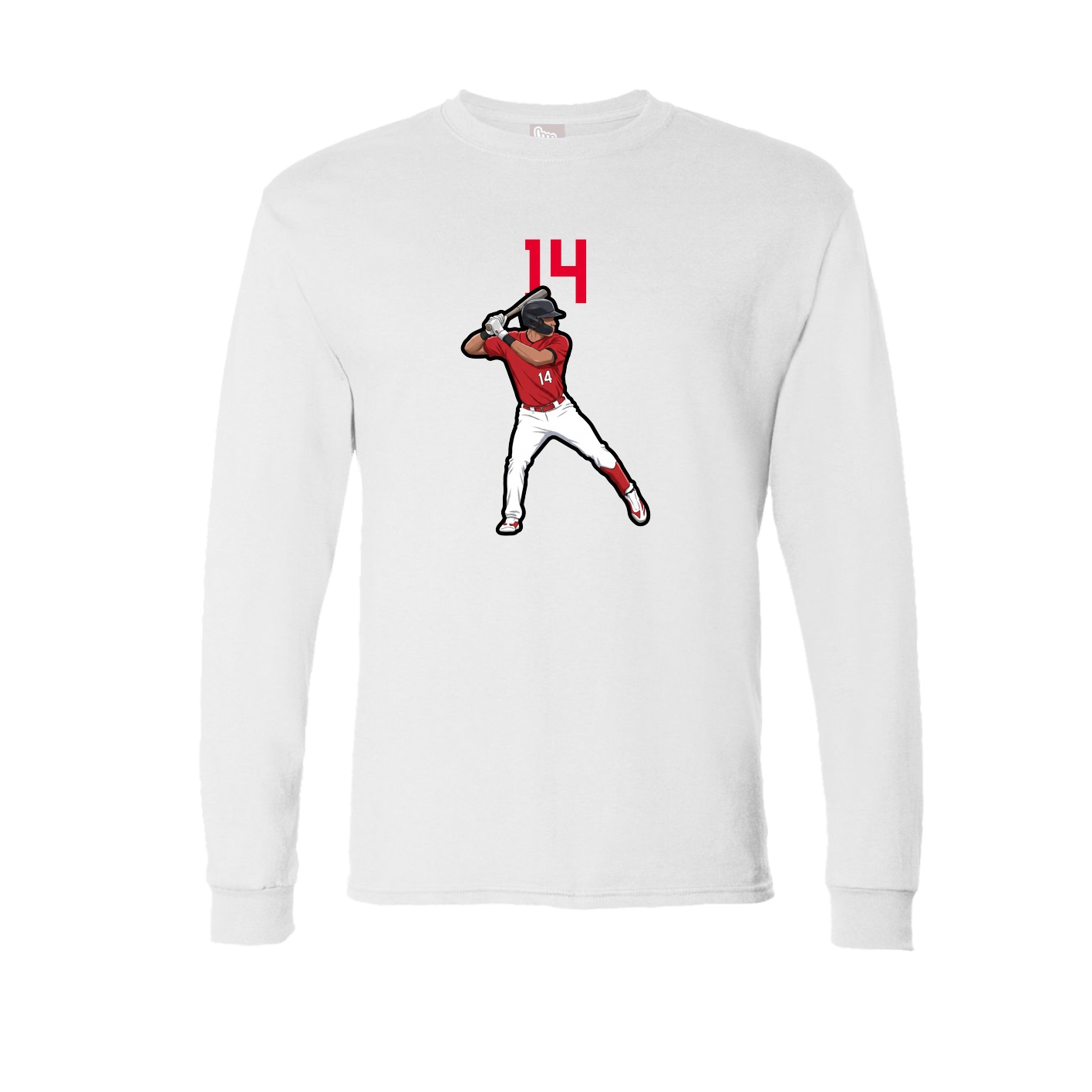Long Sleeve Tee — Number Top in White