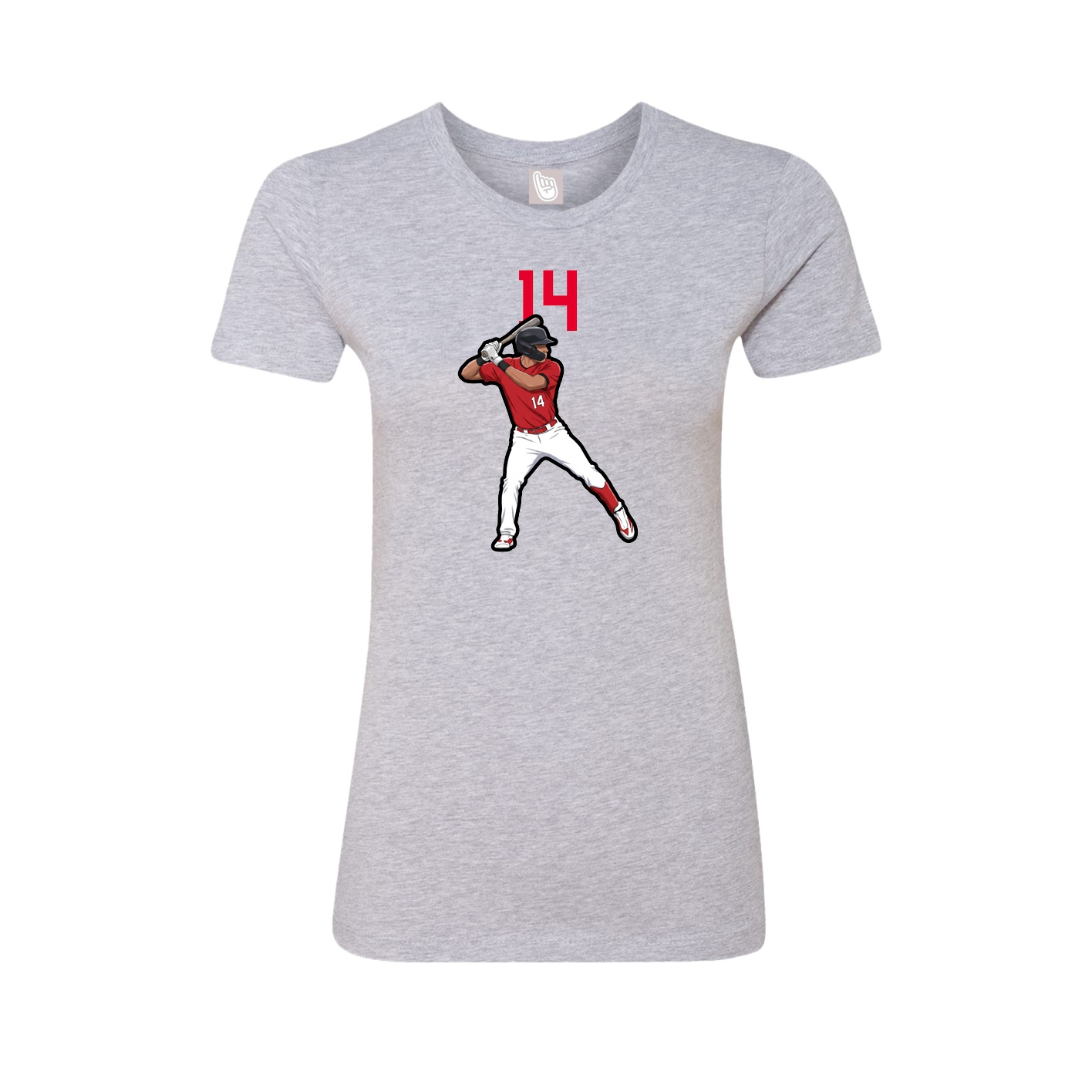 Fitted Women's Tee — Number Top in Grey