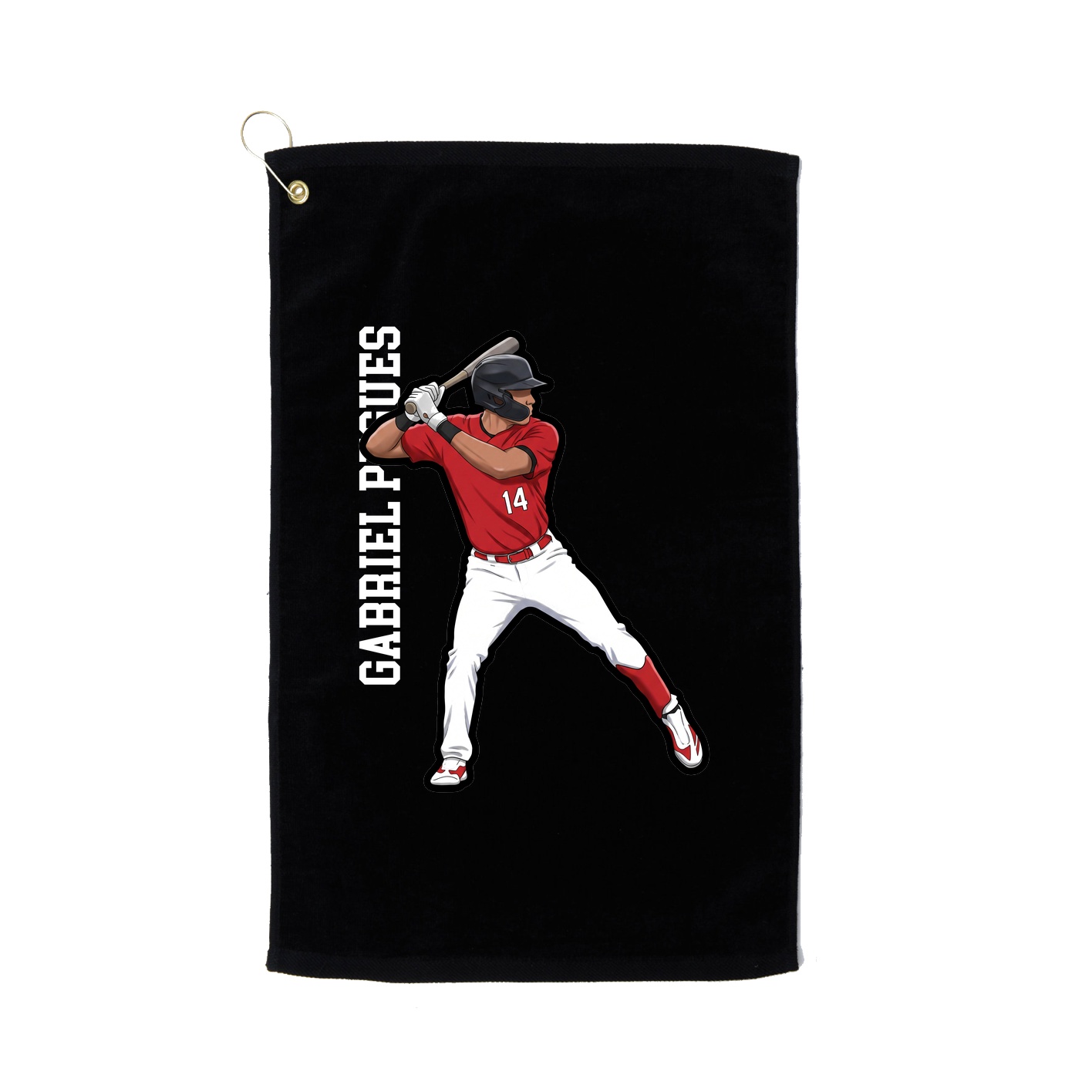 Golf Towel — Name Vertical in Black