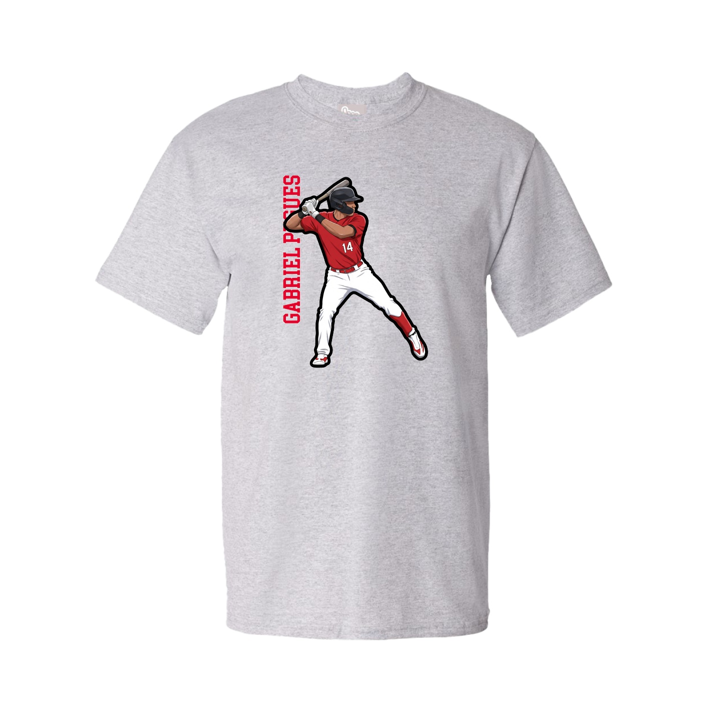 Tee — Name Vertical in Grey