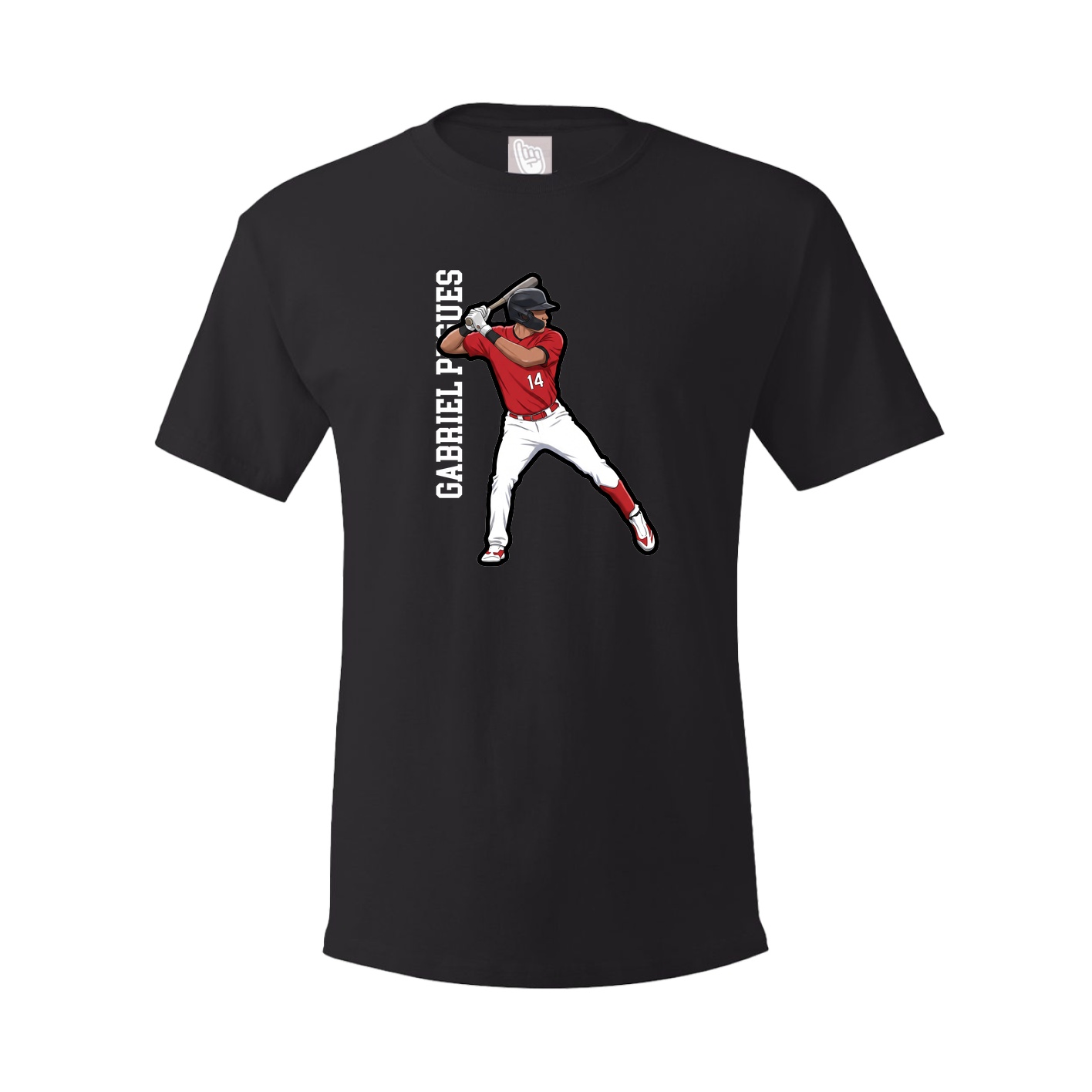 Youth Tee — Name Vertical in Black