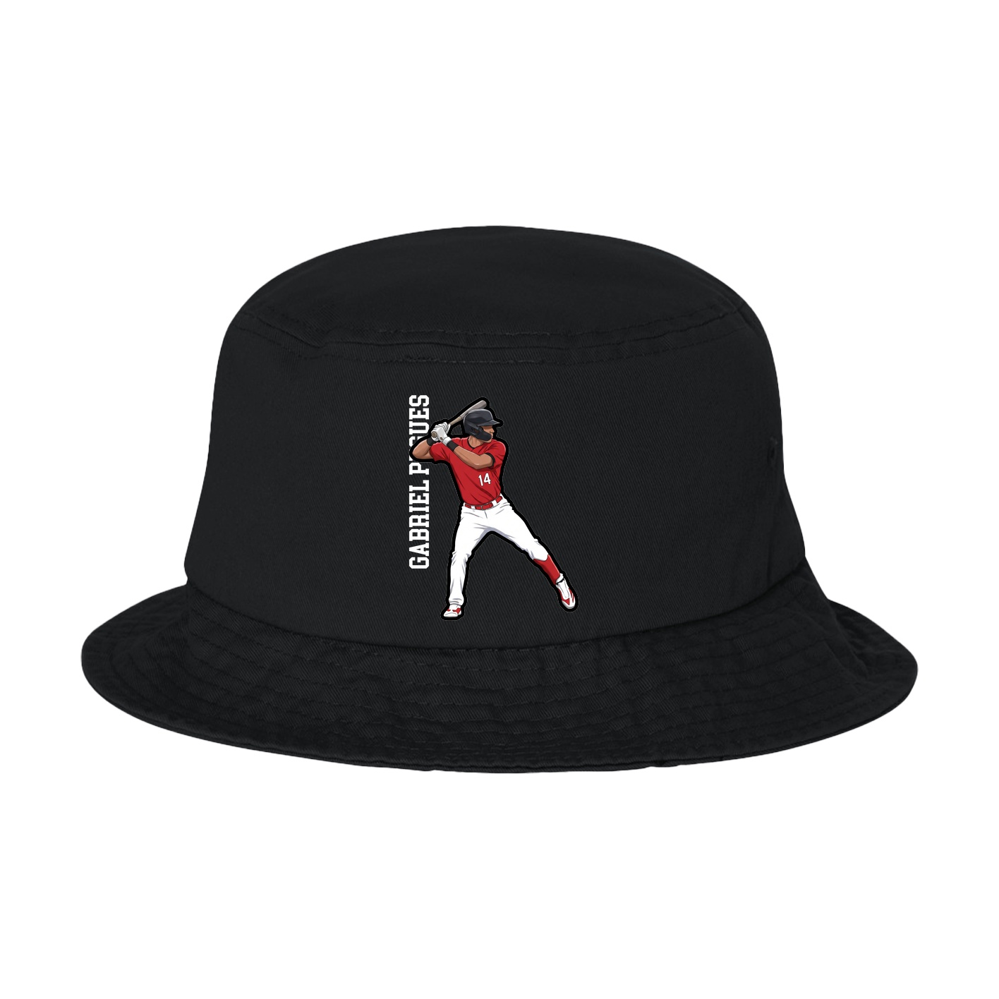 Bucket Cap — Name Vertical in Black