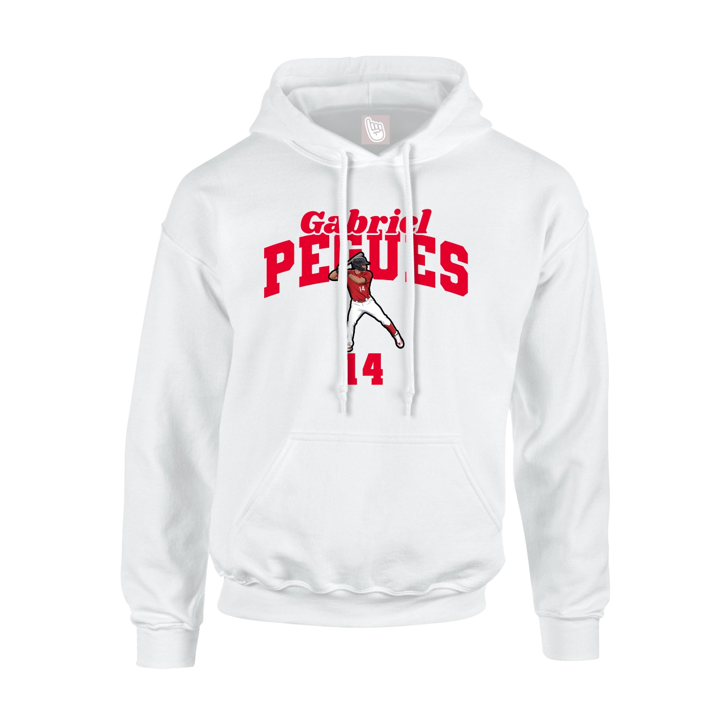 Youth Hoodie — Signature Arch in White