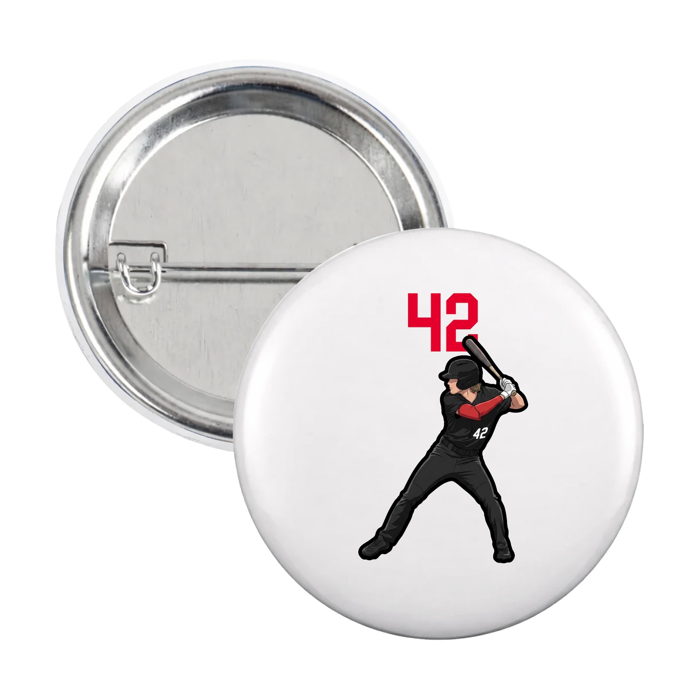 Game Day Button — Number Top in White