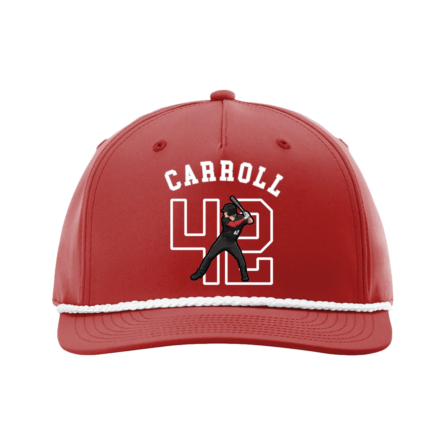 Five-Panel Classic Rope Cap — Shirsey Arch in Red