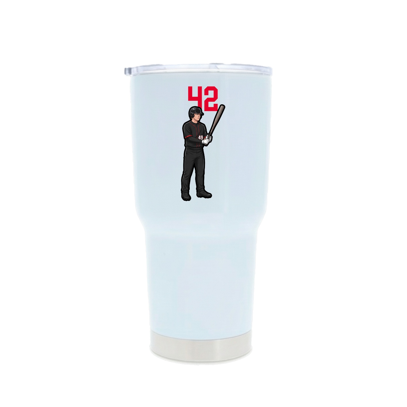30oz Stainless Steel Tumbler — Number Top in White