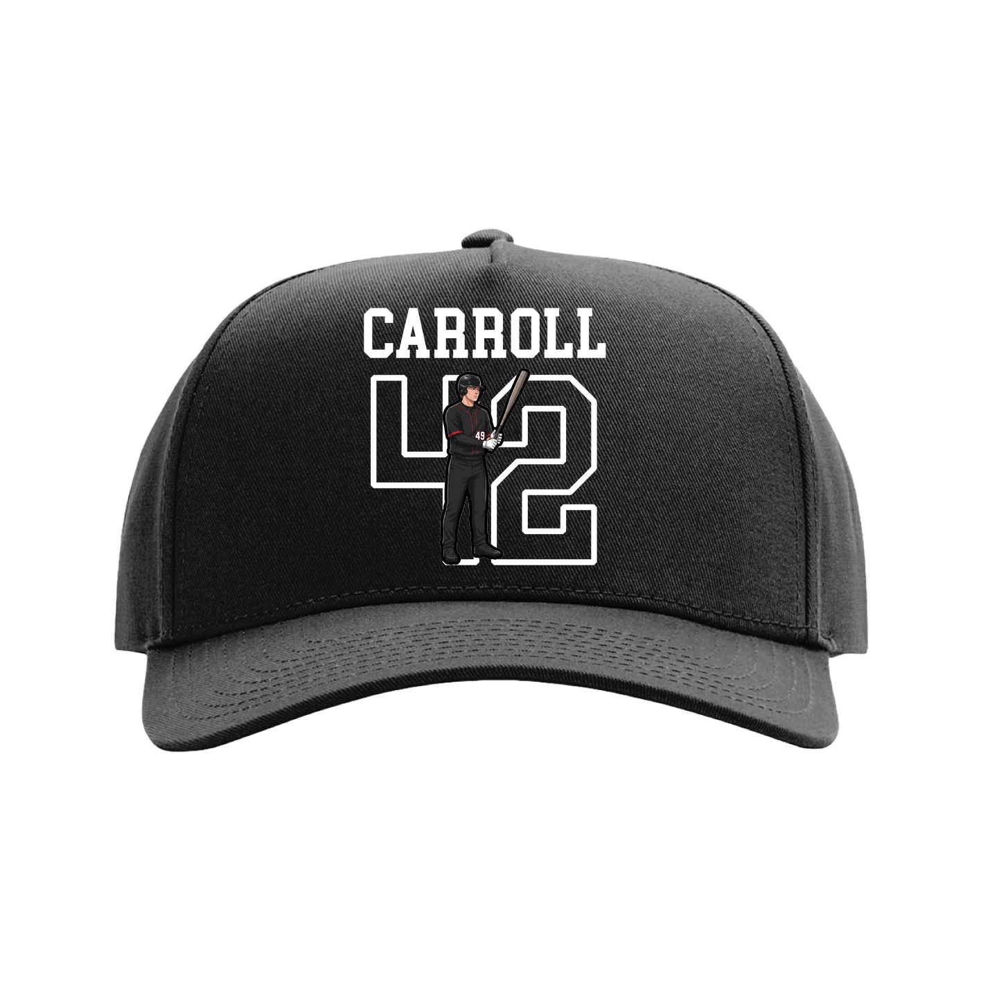 Full Fabric Five-Panel Champ Cap — Shirsey in Black