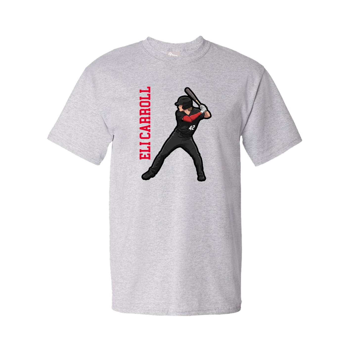 Youth Tee — Name Vertical in Grey
