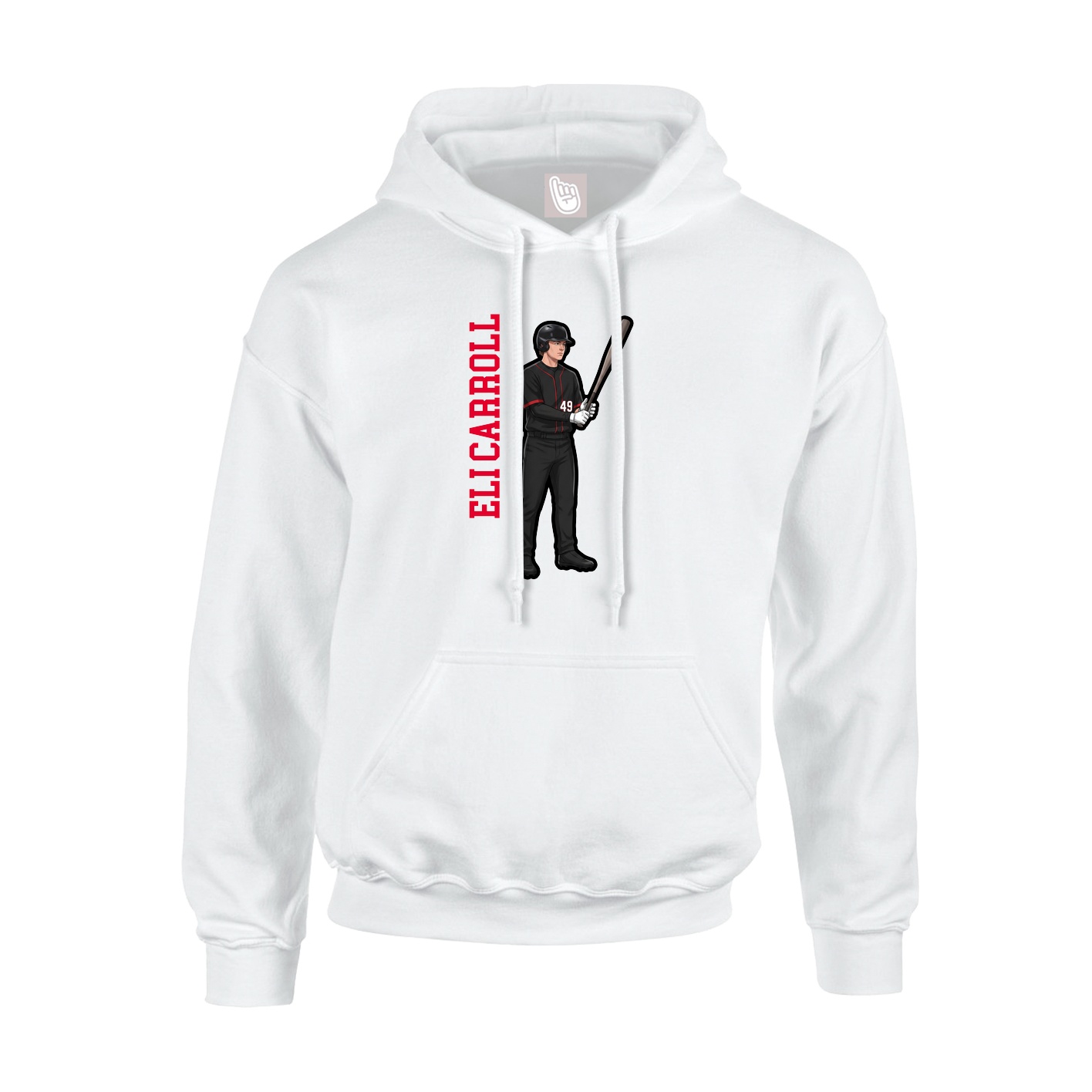 Hoodie — Name Vertical in White