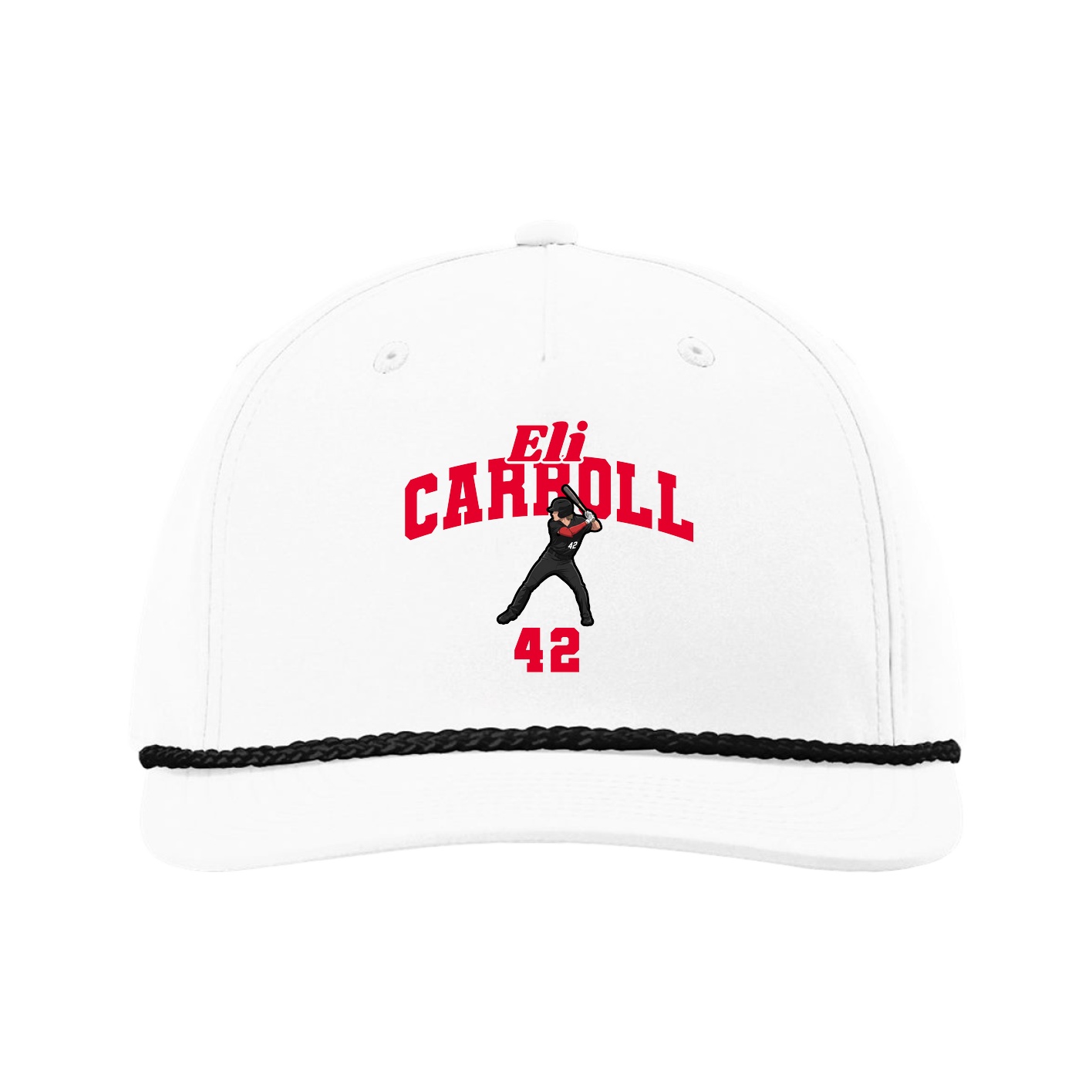 Five-Panel Classic Rope Cap — Signature Arch in White