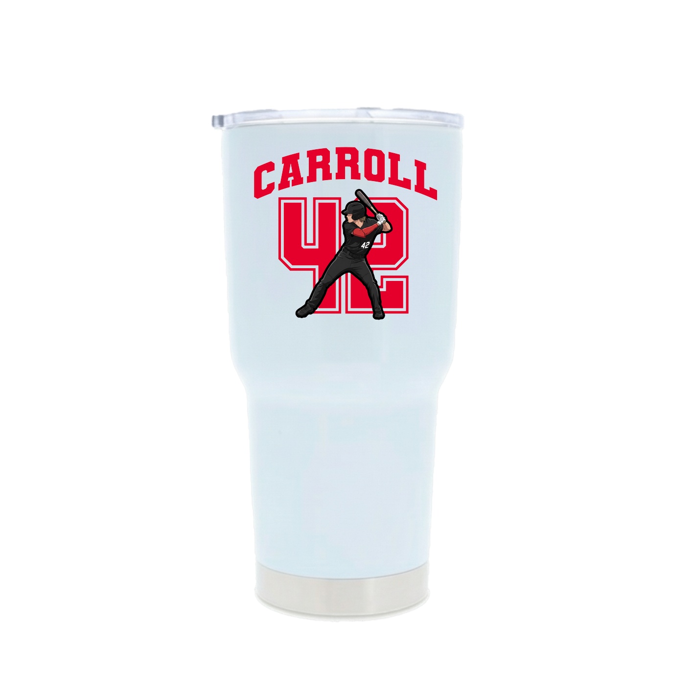 30oz Stainless Steel Tumbler — Number in White