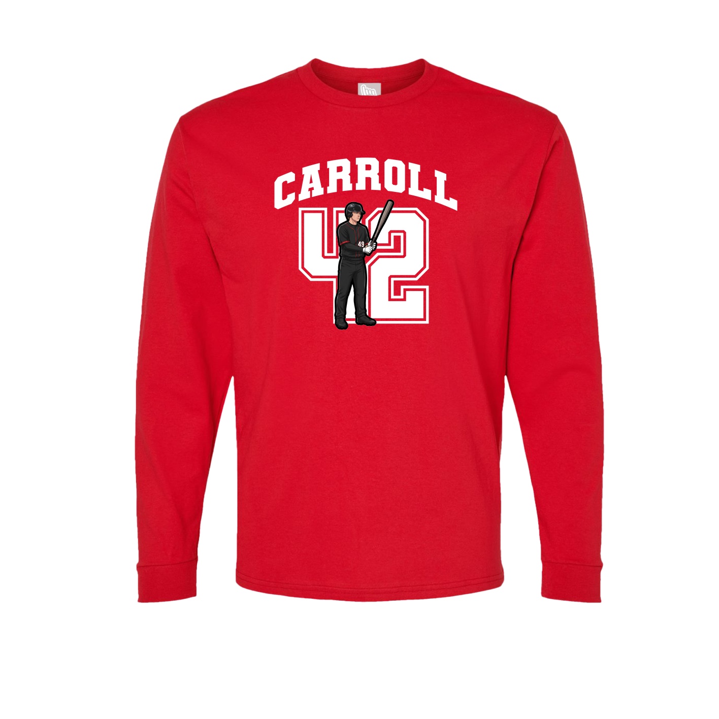 Long Sleeve Tee — Number in Red