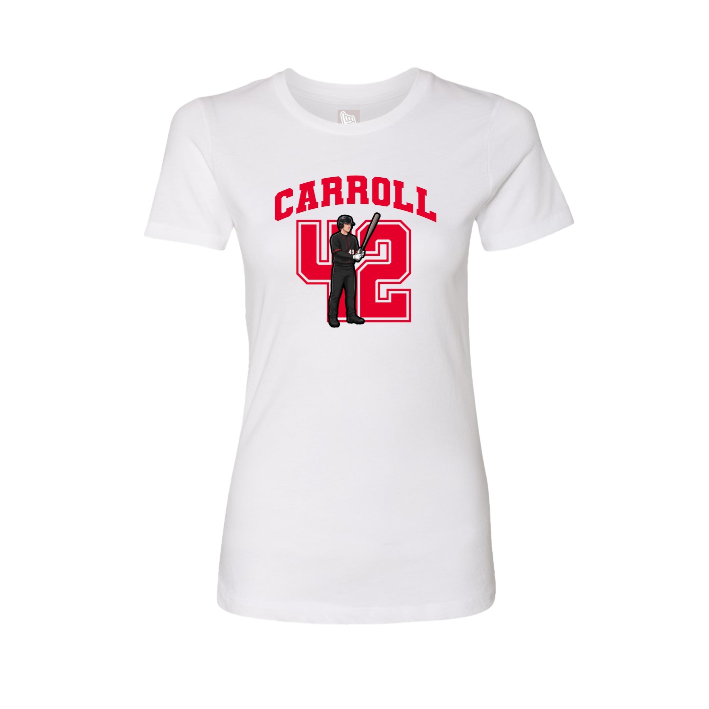 Fitted Women's Tee — Number in White
