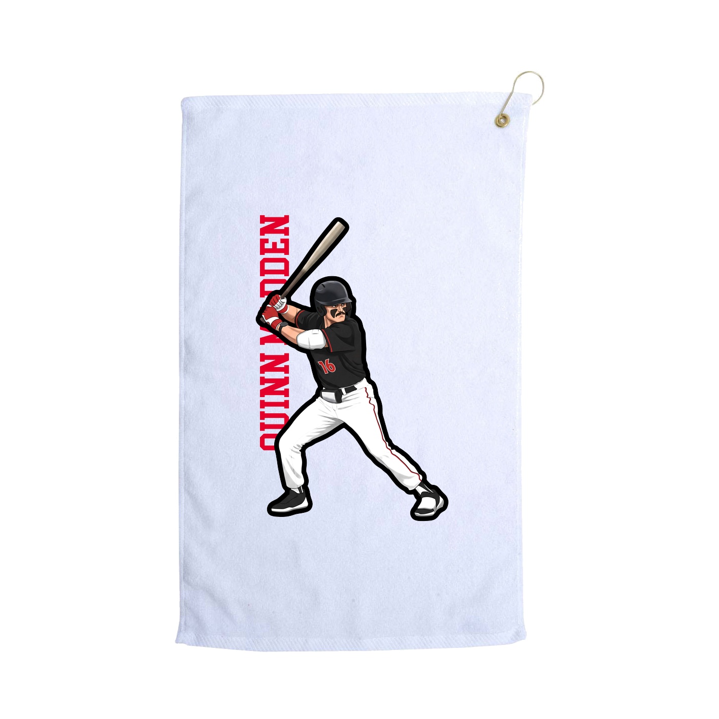 Golf Towel — Name Vertical in White