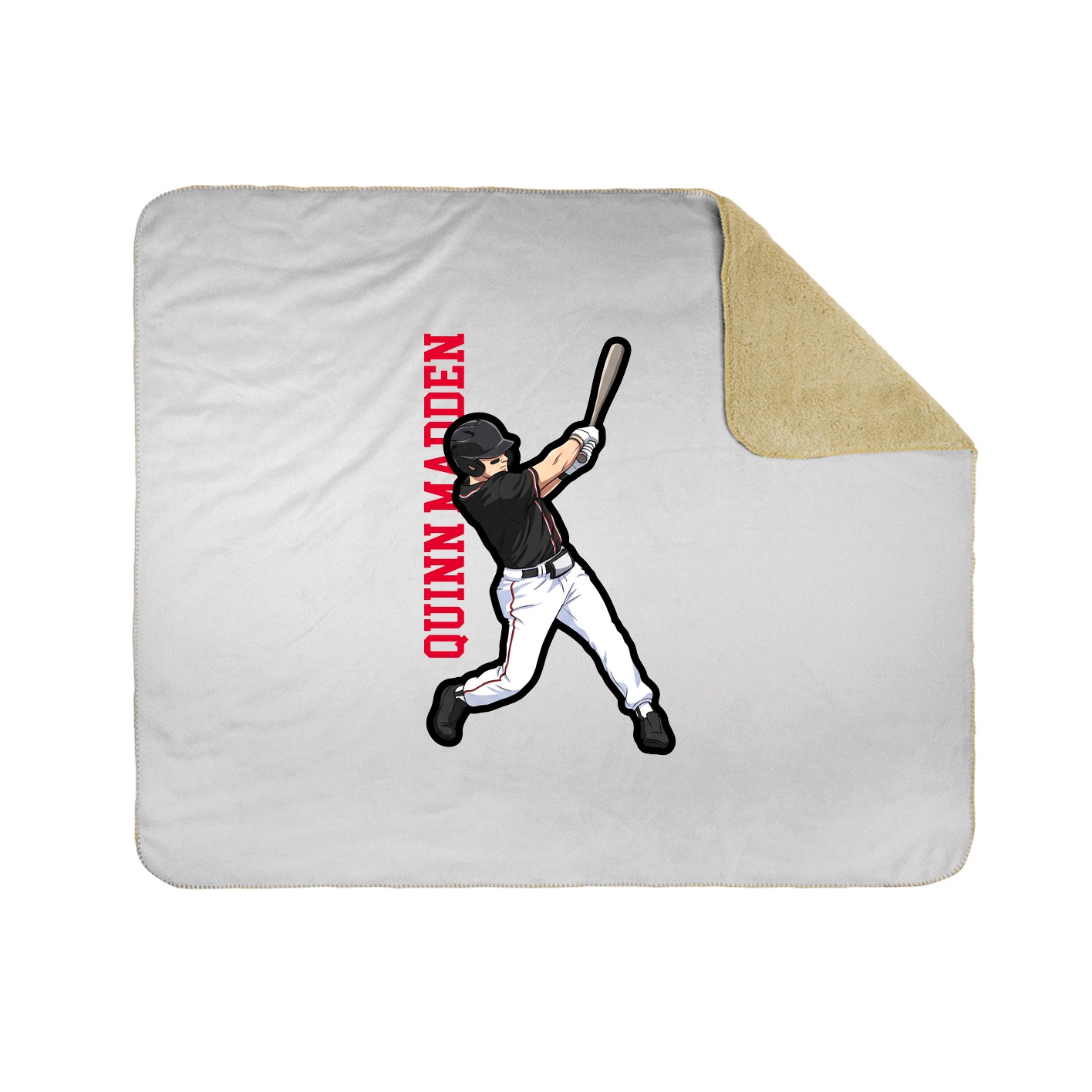 Throw Blanket — Name Vertical in White