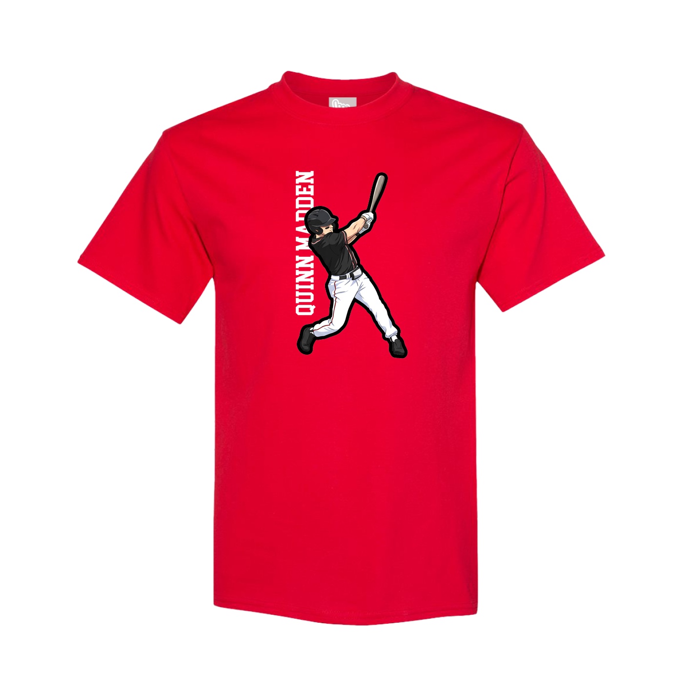 Youth Tee — Name Vertical in Red
