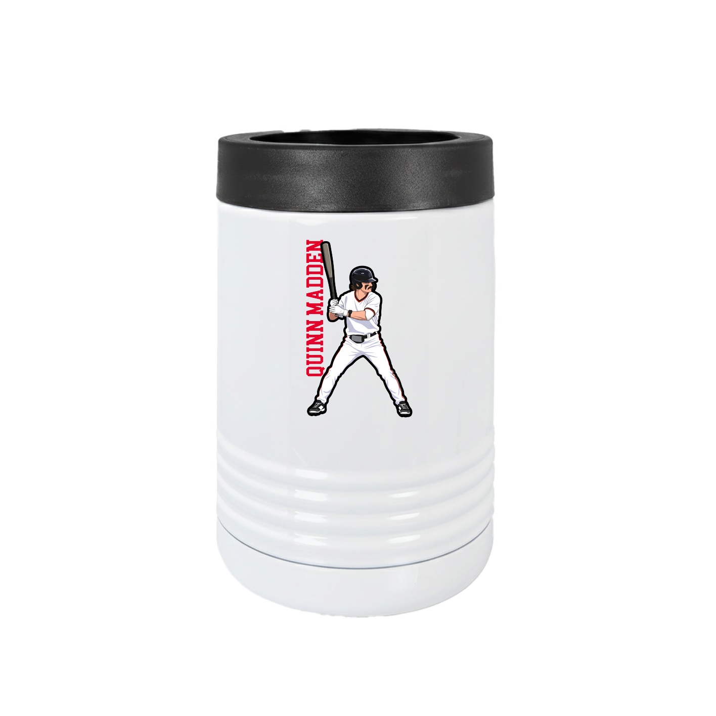 Beverage Holder — Name Vertical in White