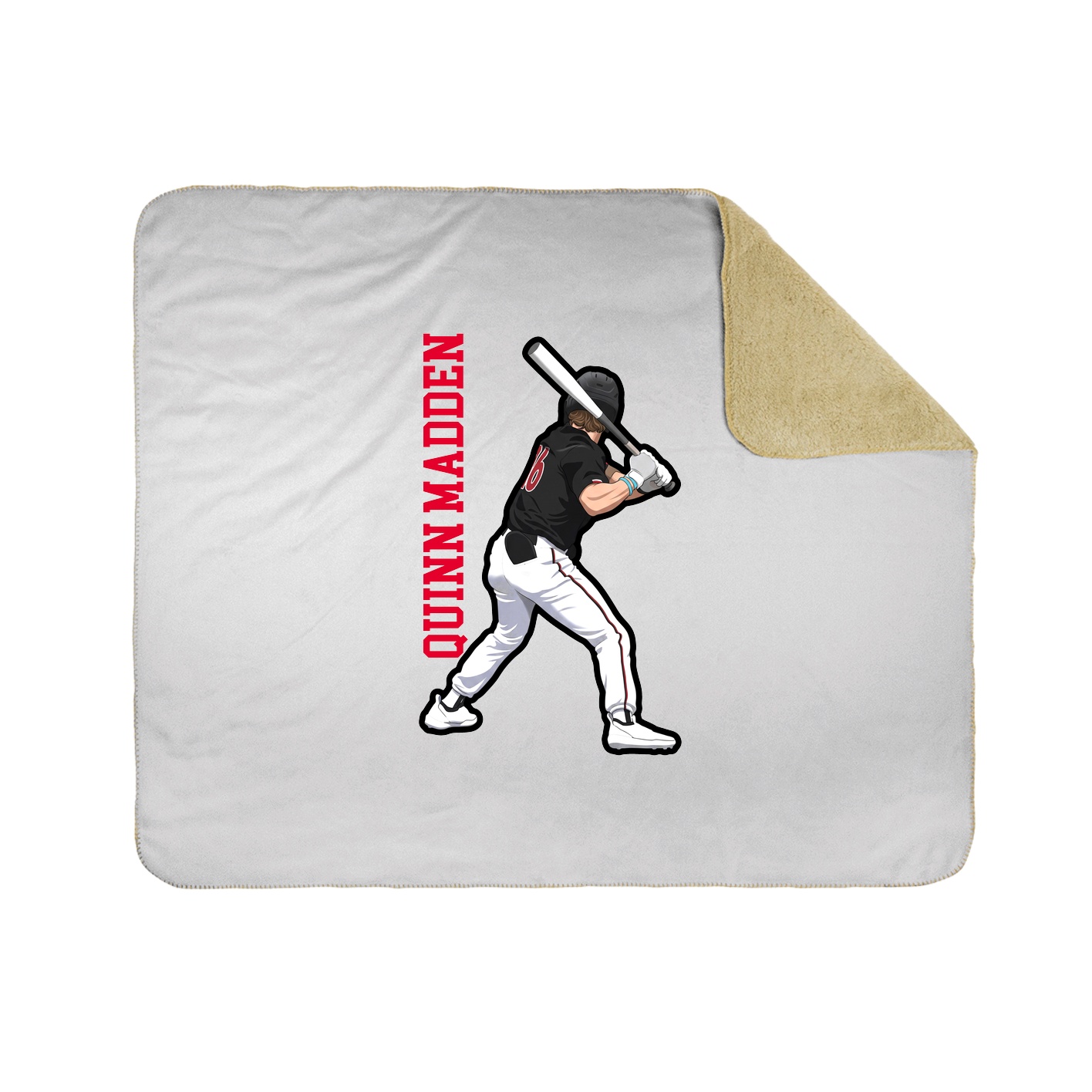 Throw Blanket — Name Vertical in White
