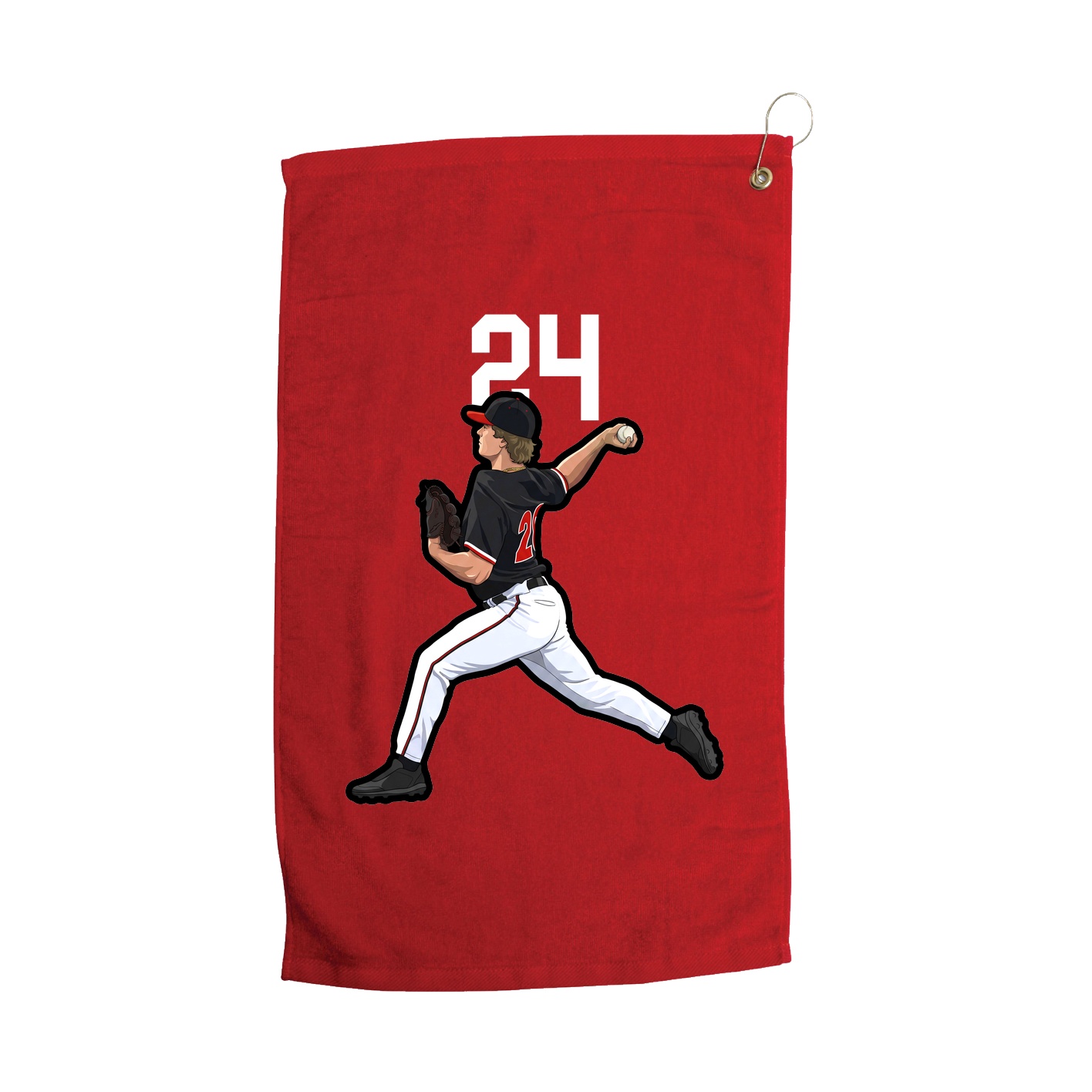 Golf Towel — Number Top in Red