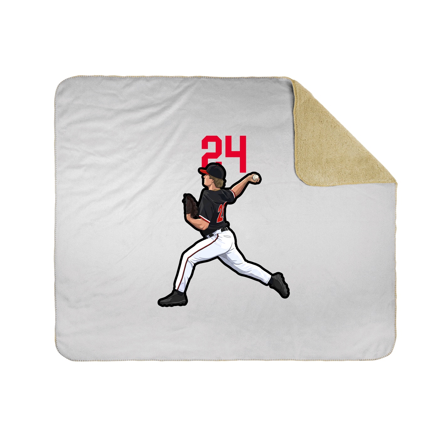 Throw Blanket — Number Top in White